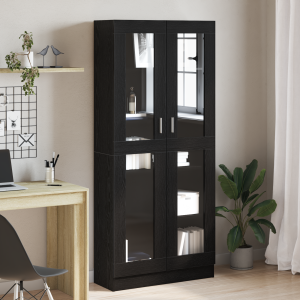 vidaXL Boekenkasten 2 st 82,5x30,5x185 cm bewerkt hout zwart eiken