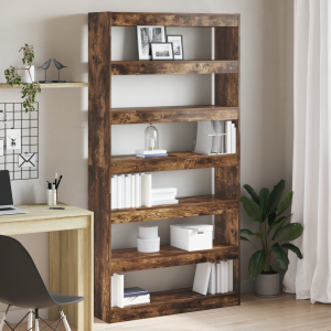 vidaXL Boekenkast Gerookt eiken 100 x 30 x 198 cm Bewerkt hout