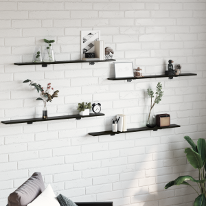 vidaXL Boekenplank Bord 4 pcs Zwart 100 x 40 x 1.5cm Spaanplaat