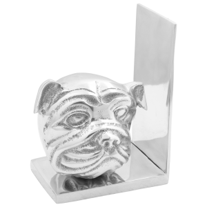 vidaXL Boekensteunen 2 st hond 8x12x16,5 cm aluminium zilverkleurig