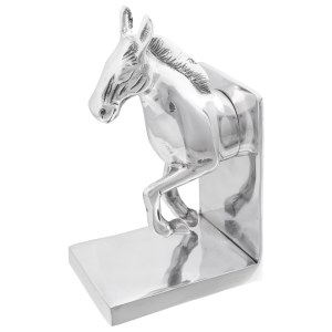 vidaXL Boekensteunen 2 st paard 11x14x25 cm aluminium zilverkleurig