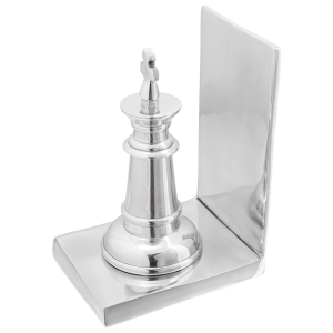 vidaXL Boekensteunen 2 st schaakstuk 11x12x19,5 cm aluminium zilver