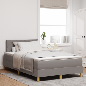 vidaXL Box Spring Bed met Matras & LED Taupe 120x200 cm Stof