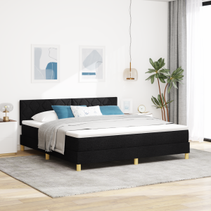vidaXL Box Spring Bed met Matras & LED Zwart 180x200 cm Stof
