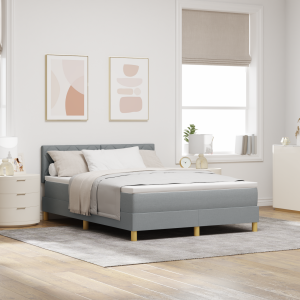 vidaXL Boxspringbed met kussen Lichtgrijs 160 x 200 cm Stof