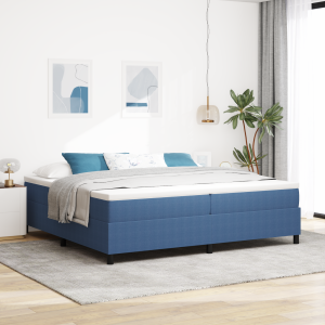 vidaXL Platform bedframe Blauw 200 x 200 cm Katoen Stof