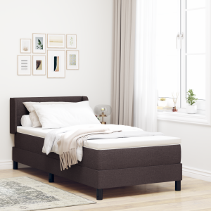 vidaXL Boxspringbed met hoofdeinde Donkerbruin 200 x 80 cm Stof