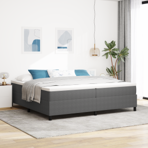 vidaXL Boxspring bed Lichtgrijs,Wit 203 x 200 x 60 cm Katoenen stof