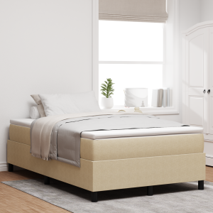 vidaXL Boxspring Bed Lichtgroen Grijs 120x200 cm Katoen