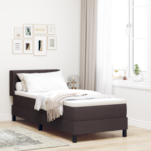 vidaXL Boxspringbed met kussen Donkerbruin 200 x 80 cm Stof