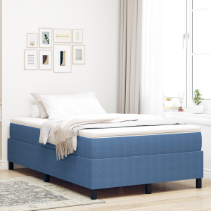 vidaXL Boxspring Bed met Matras Blauw 120x200 cm Corduroy Stof