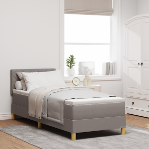 vidaXL LED Box Spring Bed met hoofdeinde Taupe 80 x 200 cm Stof