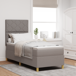 vidaXL Boxspring Bed met Matras & LED Taupe 80x200 cm Stof