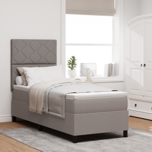 vidaXL Boxspring Bed met Matras & LED Taupe 80x200 cm Stof
