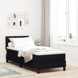 vidaXL Boxspring Bed met Matras & LED Zwart 80x200 cm Stof