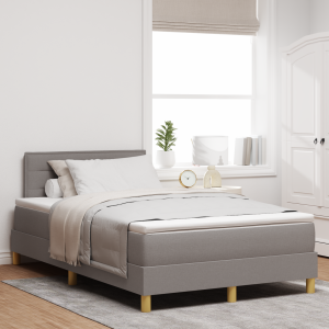 vidaXL Boxspring Bed met Matras Taupe 120x190 cm Stof