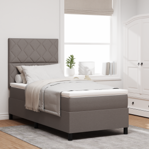 vidaXL Boxspring Bed met Matras Taupe Eenpersoons Stof