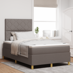 vidaXL Boxspring Bed met Matras Taupe Klein Tweepersoons Stof