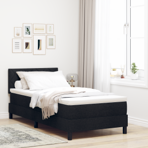 vidaXL Boxspringbed met hoofdeinde Zwart 90 x 190 cm Stof