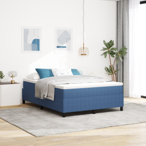vidaXL Platform bedframe Blauw 140 x 200 cm Katoen Stof