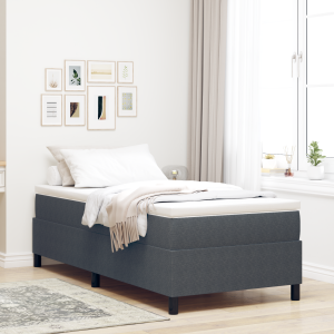 vidaXL Platform bedframe Donkergrijs 90 x 190 cm Katoen Stof