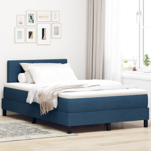 vidaXL Boxspringbed met hoofdeinde Blauw 120 x 200 cm Stof