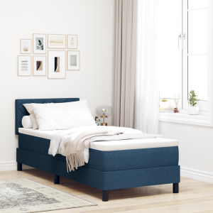 vidaXL Boxspringbed met matras met hoofdeinde Blauw 80 x 200 cm Stof