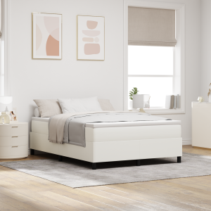 vidaXL Boxspringbed met Matras Crème 140x200 cm Katoen