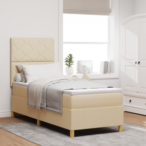 vidaXL Boxspringbed met Matras Crème 80x200 cm Stof