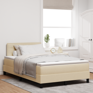 vidaXL Boxspring bed met matras met LED Crème 120 x 200 cm Stof