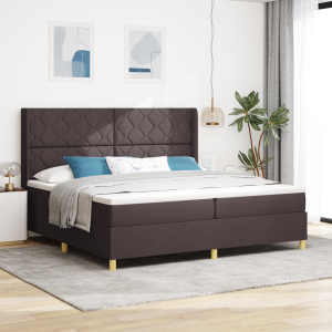 vidaXL Boxspringbed met matras en LED stof donkerbruin 200x200 cm