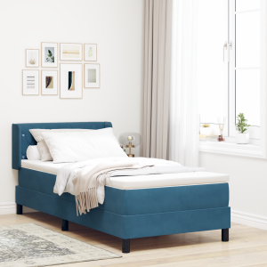 vidaXL Boxspringbed met hoofdeinde Donkerblauw 200 x 90 cm Fluweel