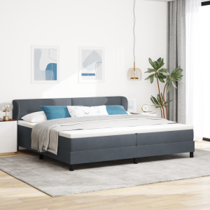 vidaXL Boxspringbed met matras Donkergrijs 200 x 200 cm Fluweel