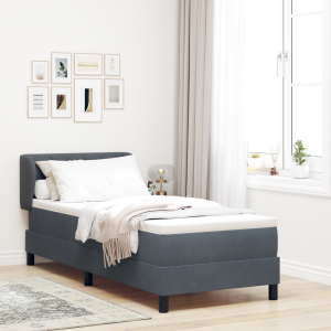 vidaXL Boxspringbed met hoofdeinde Donkergrijs 80 x 200 cm Fluweel