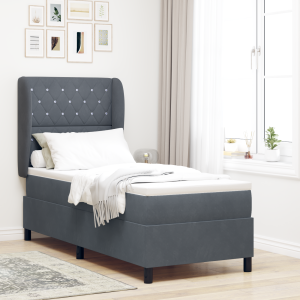 vidaXL Boxspringbed met matras Donkergrijs 200 x 80 cm Fluweel