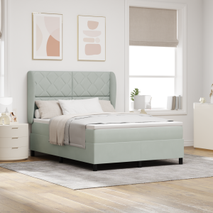 vidaXL Boxspringbed met matras Lichtgrijs 200 x 140 cm Fluweel