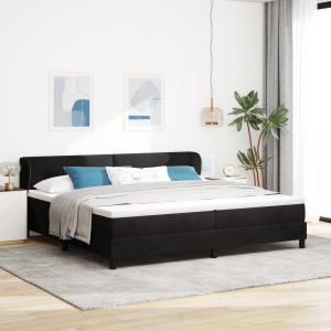 vidaXL Boxspringbed met matras fluweel zwart 200x200 cm