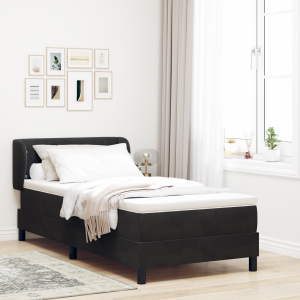 vidaXL Boxspringbed met hoofdeinde Zwart 90 x 190 cm Fluweel