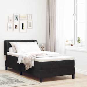 vidaXL Boxspringbed met hoofdeinde Zwart 90 x 190 cm Fluweel