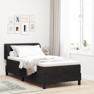 vidaXL Boxspringbed met hoofdeinde Zwart 90 x 190 cm Fluweel