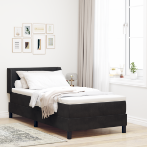 vidaXL Boxspringbed met hoofdeinde Zwart 200 x 90 cm Fluweel