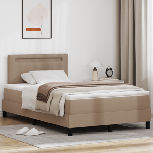 vidaXL Boxspringbed met matras kunstleer cappuccino 120x200 cm
