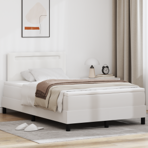 vidaXL Boxspringbed met matras kunstleer grijs 120x200 cm