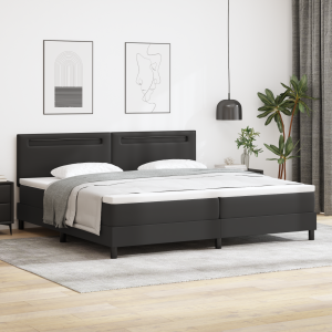 vidaXL Boxspringbed met matras met LED Zwart 200 x 200 cm Kunstleer