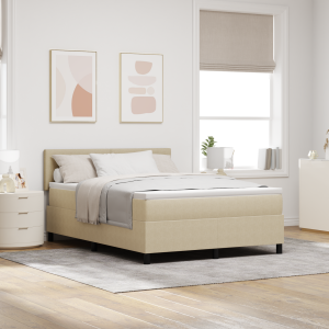 vidaXL Boxspringbed met matras & LED-verlichting Groen Grijs 140x200 cm Corduroystof