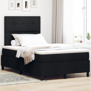 vidaXL Boxspringbed met Matras & LED Zwart 120x190 cm Stof