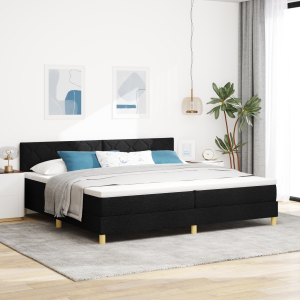 vidaXL Boxspringbed met Matras & LED Zwart 200x200 cm Stof