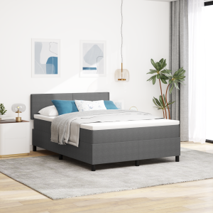 vidaXL Boxspringbed met Matras Lichtgrijs 140x200 cm Katoenlook Stof