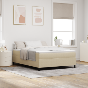vidaXL Boxspringbed met Matras Lichtgroen Grijs 160x200 cm Katoen