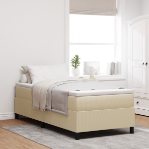 vidaXL Boxspringbed Lichtgrijs en wit. 80 x 200 cm Katoen Stof